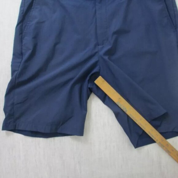 Greg Norman Chino Shorts‎ Men's Size 38 Navy Polyester Flat Front Slash Pockets - Picture 7 of 8